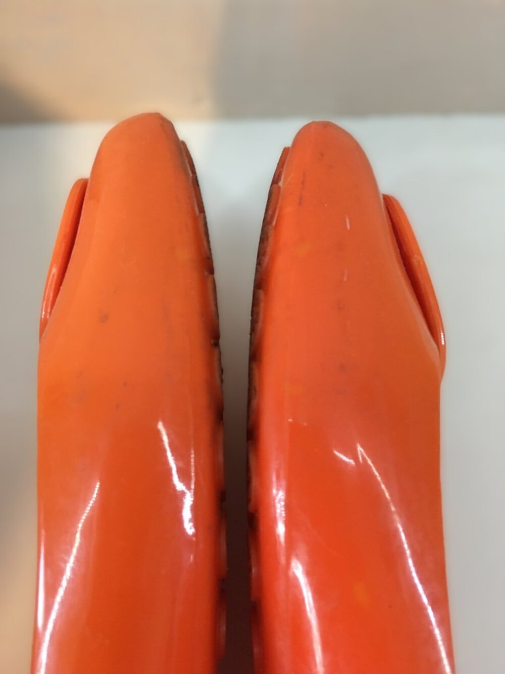 Tory Burch ⊹ Bright Orange Jelly "Reva" Flats - retired jelly style! - Picture 10 of 16